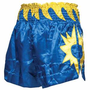 Fighter thaishorts blå med gult