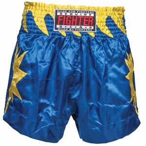 Fighter thaishorts blå med gult