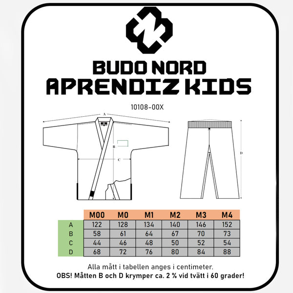 Budo-Nord BJJ Dräkt Aprendiz Svart - Kids